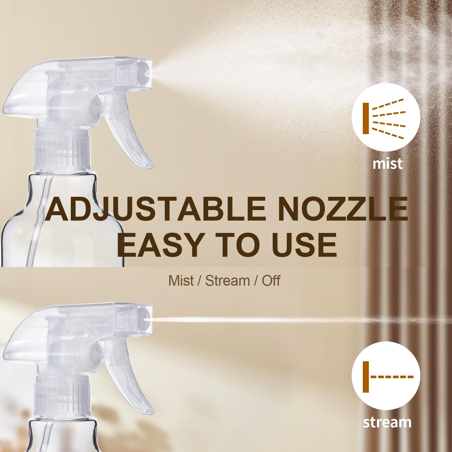 Bealee spray bottle 360° cap with leakproof seal prevents spills