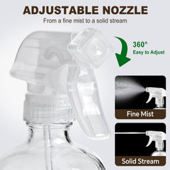 Bealee glass spray bottle with grey silicone sleeve ideal for on-counter organization.