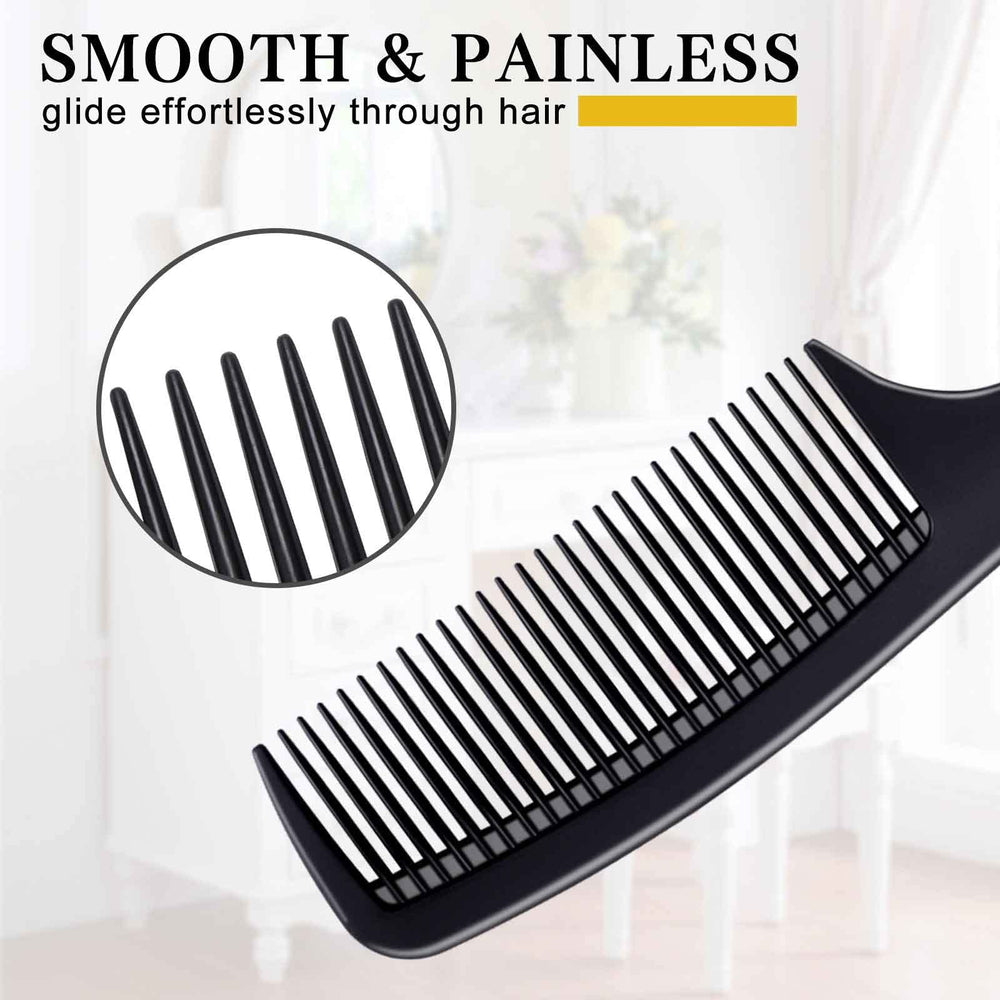 Bealihelp carbon fiber hair comb set: wide-tooth barber for fast detangling