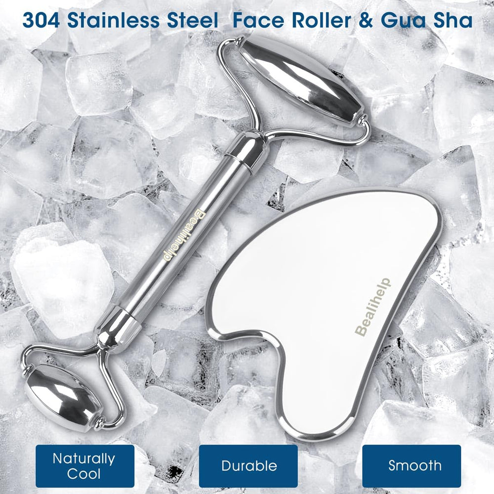 Bealihelp guasha steel tool closeup, safe smooth edges.