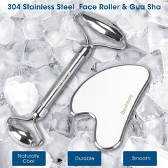 Bealihelp guasha steel tool closeup, safe smooth edges.