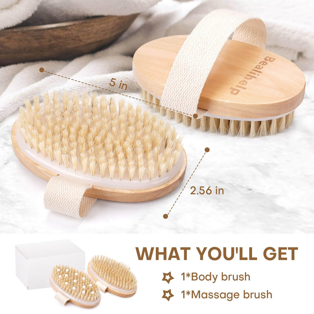 Bealihelp massage brush close-up with nodes for improved circulation use.