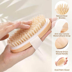Bealihelp natural boar bristles detail for gentle exfoliation and cleansing.
