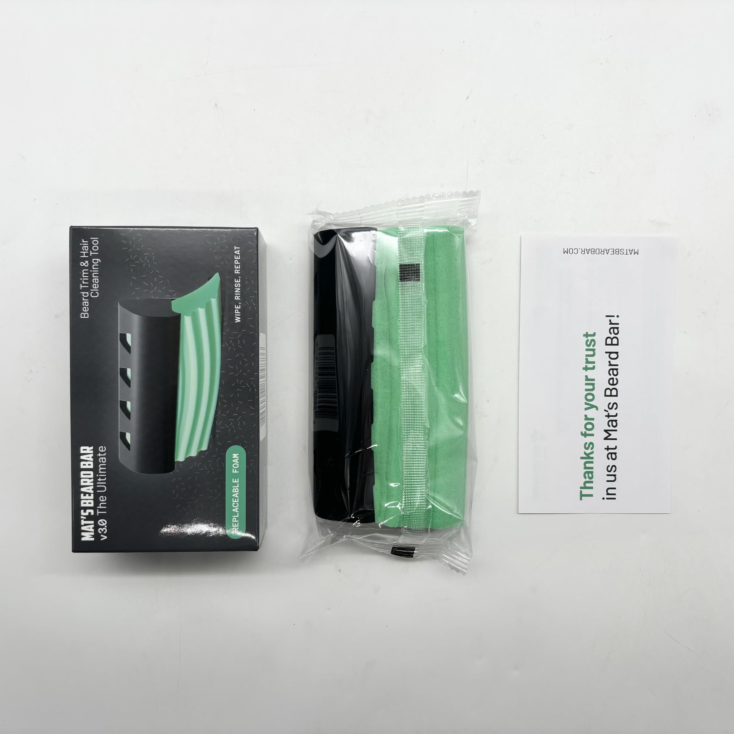 Mat's Beard Bar Ultimate v3.0 closeup reveals the replaceable foam insert.