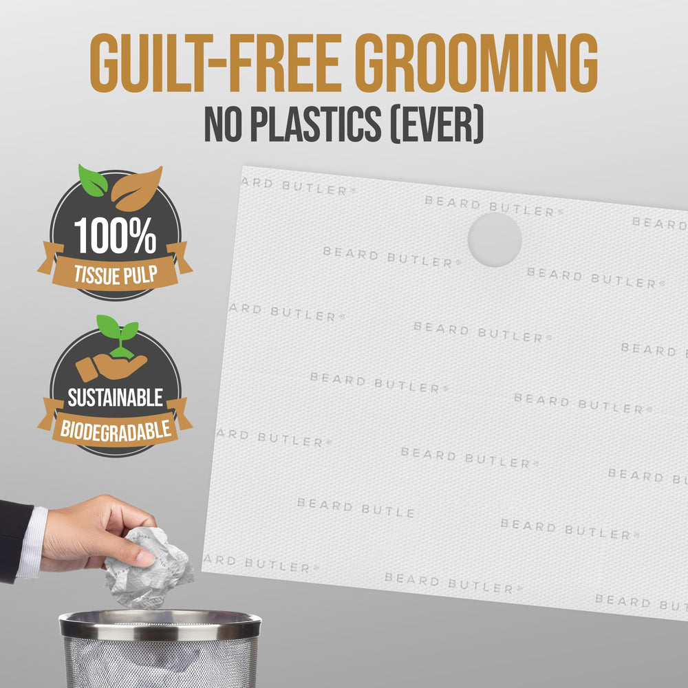 Beard Butler disposable catcher ten-pack box highlights convenient grooming.