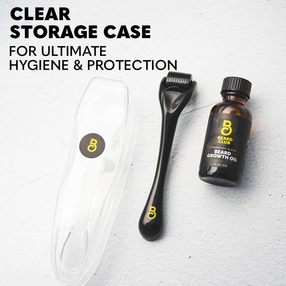 The Beard Club at-home microneedling session captures salon-quality care.