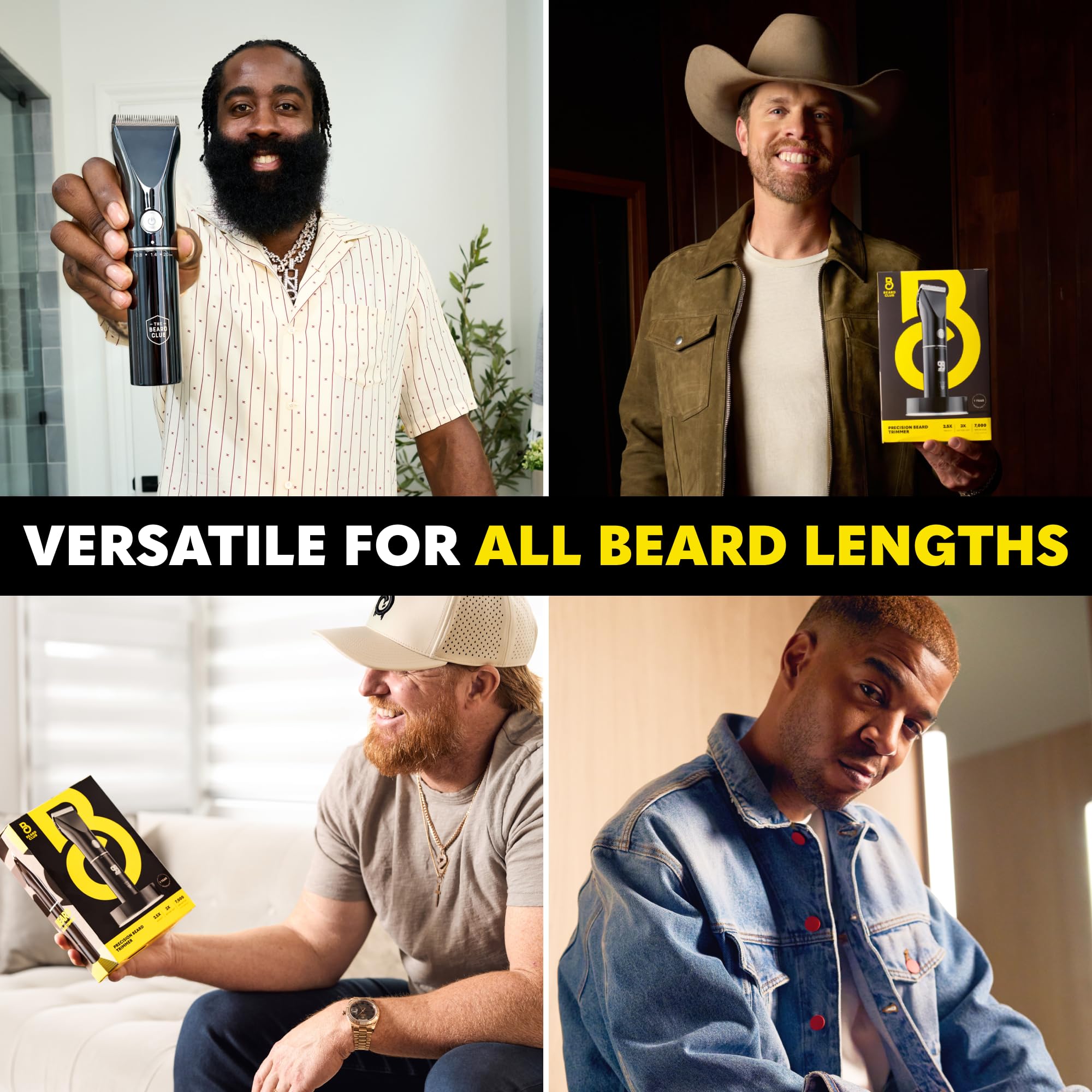 The Beard Club beard trimmer side view emphasizes ergonomic grip