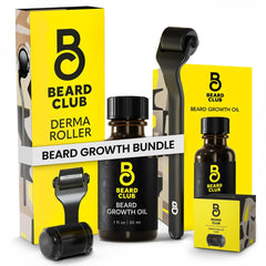 Beard Club Premium Derma Roller close-up showing 540 titanium needles for precise at-home skin care
