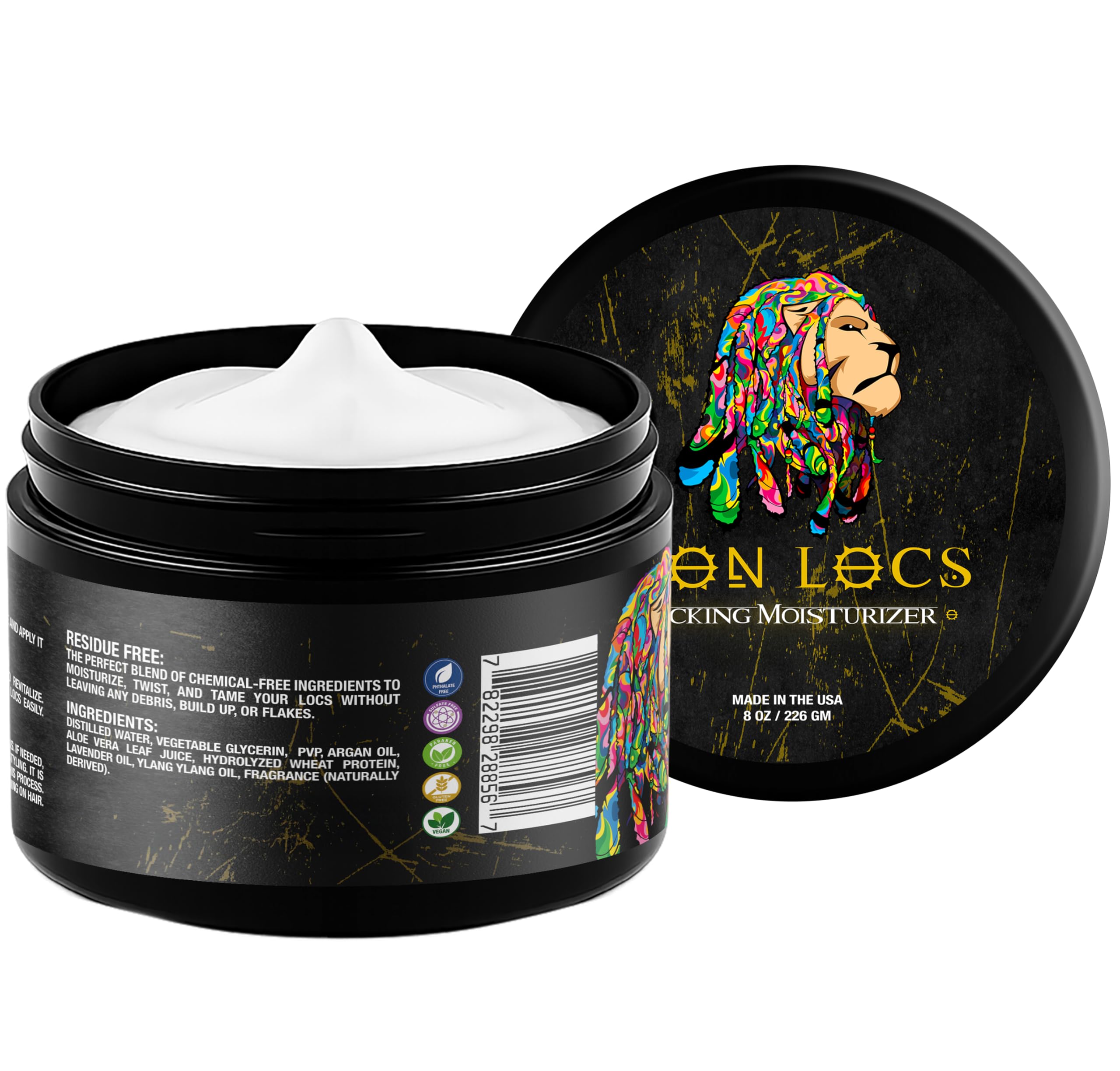 Beard Gains Lion Locs – cuidado versátil para microlocs y dreadlocks.
