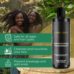 Textura cremosa Lion Locs Beard Gains, cabello limpio y ligero.