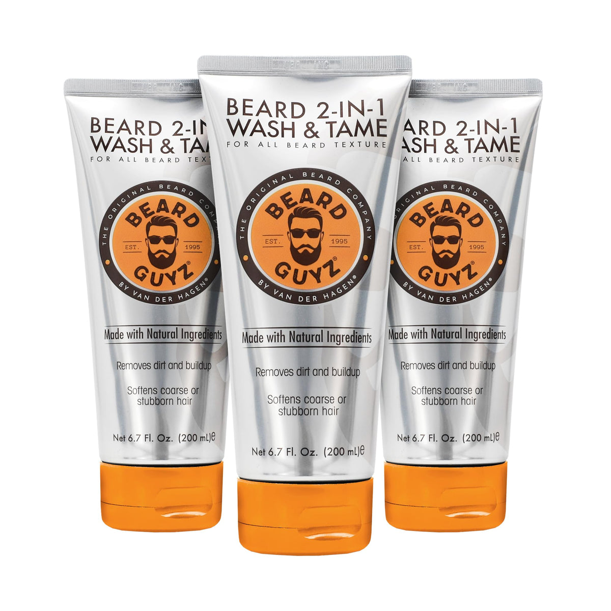 Beard Guyz 2-in-1 Beard Wash bottle cleanses and refreshes the beard daily.
