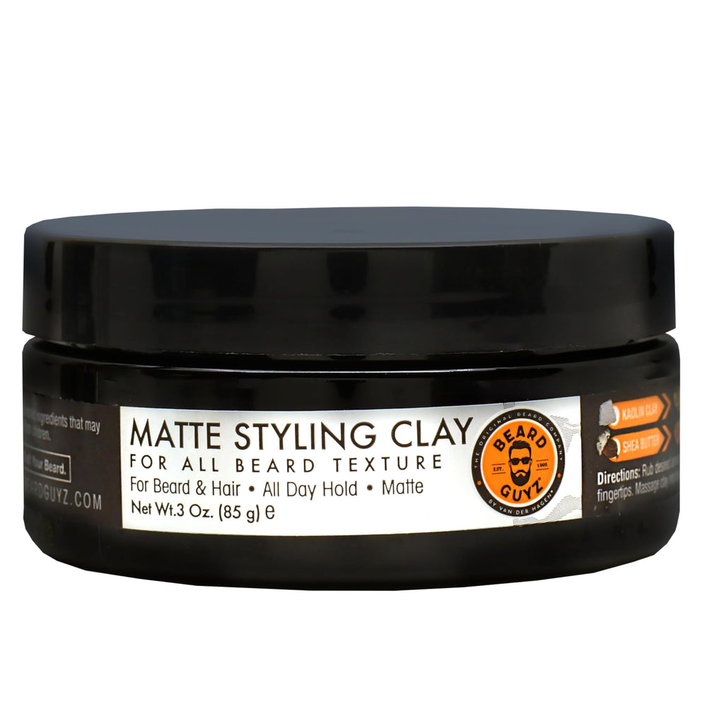 Beard Guyz arcilla estilo mate frasco: acabado natural sin brillo.