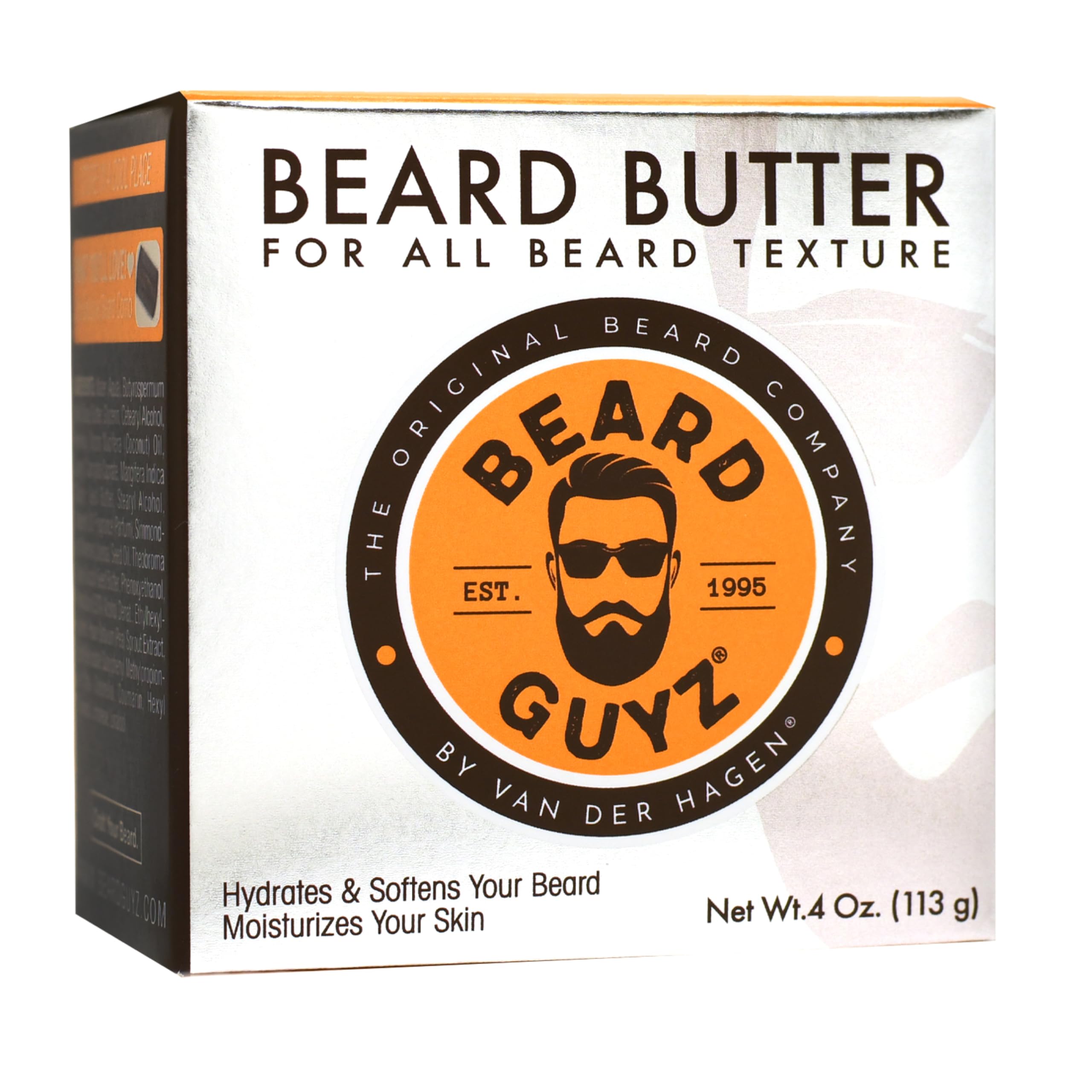 Beard Guyz Beard Butter ingredients close-up showing shea and coconut for healthy beard care.