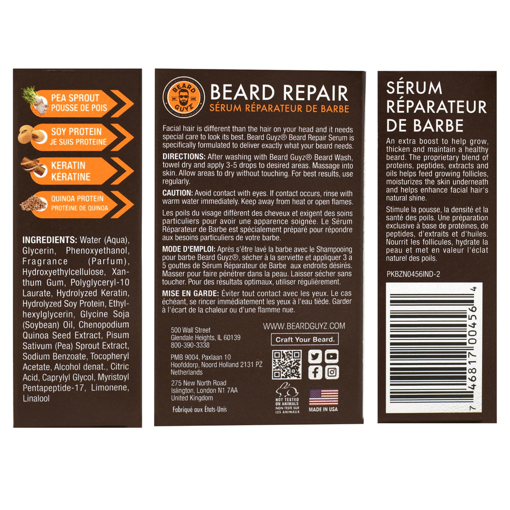 Close-up of soft, healthy beard after using Beard Guyz Serum.