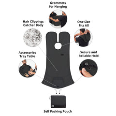 Beard King beard bib apron built-in tray keeps tools organized during grooming