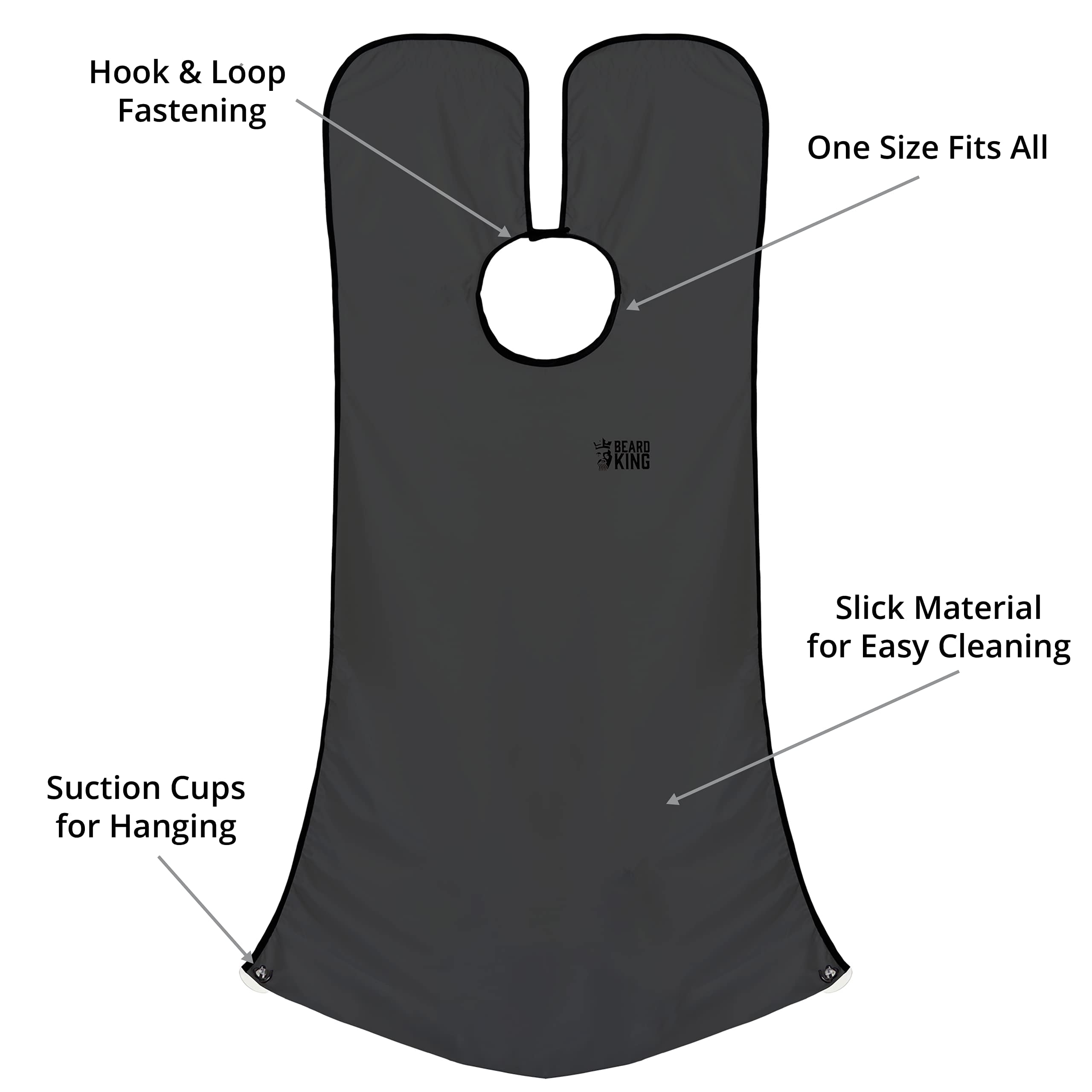 BEARD KING during shaving, mess control with the apron.