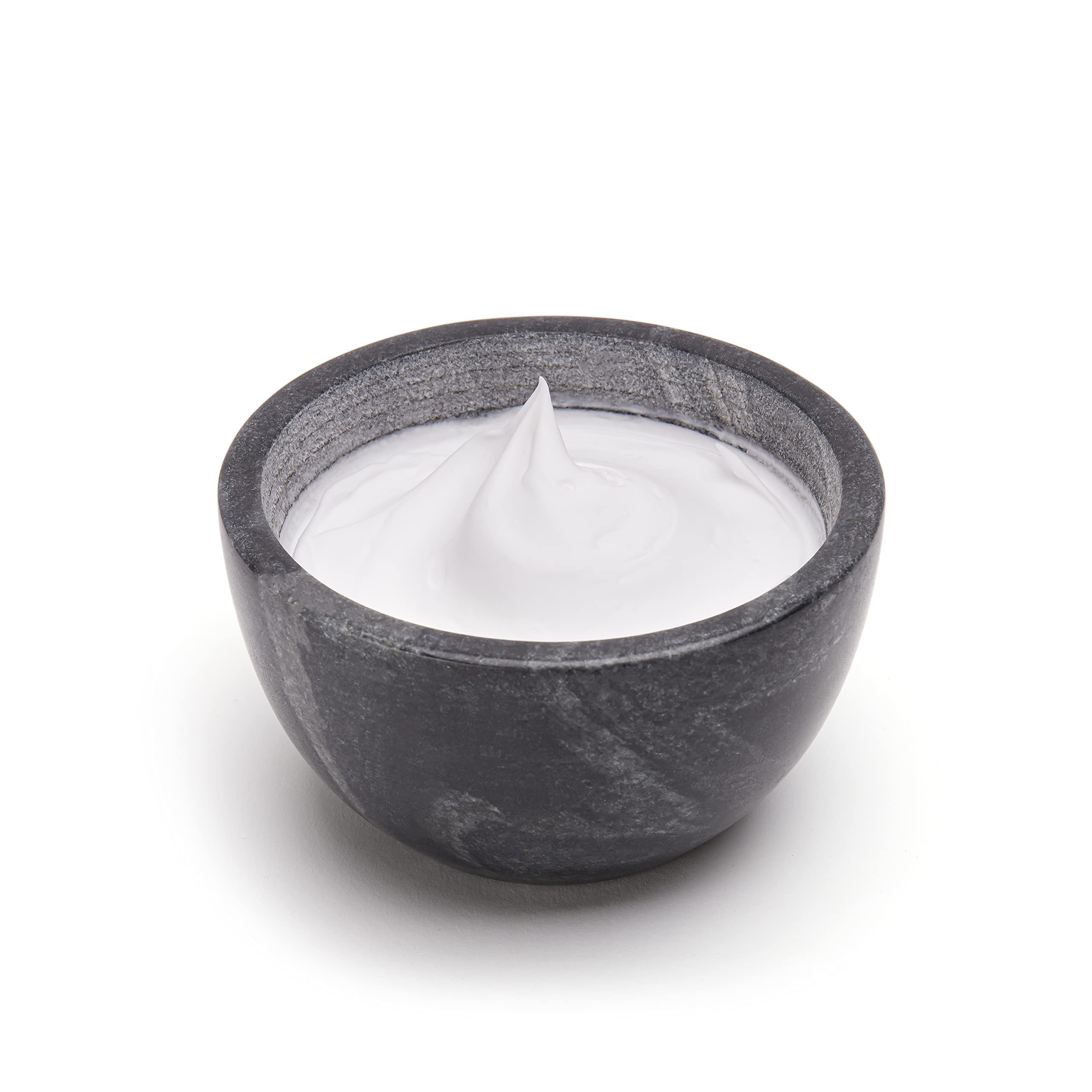 Beau Brummell marble shaving bowl fits neatly in the hand.