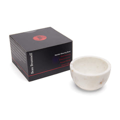 Beau Brummell marble shaving bowl 4.5-inch diameter fits comfortably in hand.