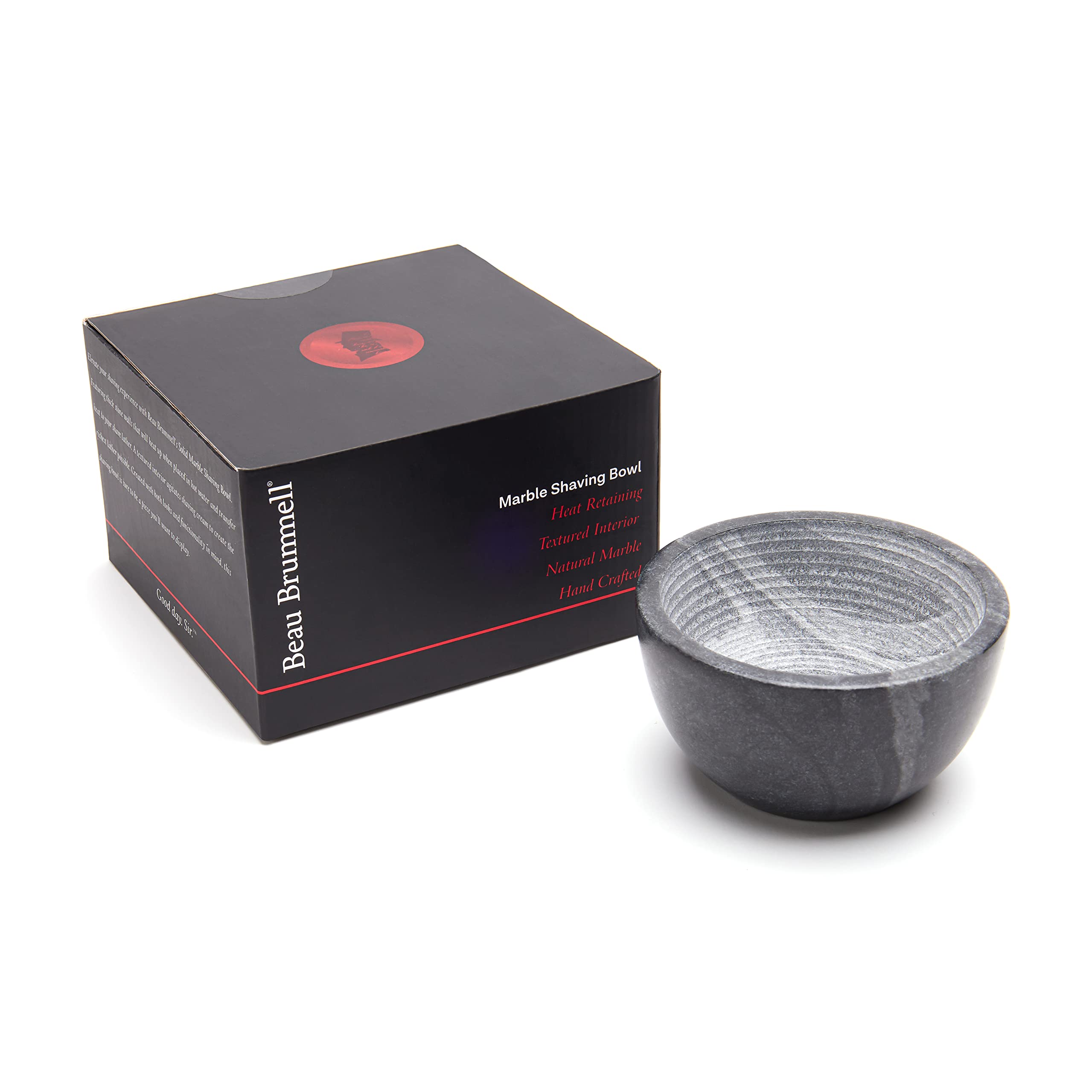 Beau Brummell solid black marble bowl highlights premium craftsmanship.