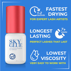 BEAU LASHES Sky Glue S+ precision nozzle, ensures clump-free application for cleaner lash lines.