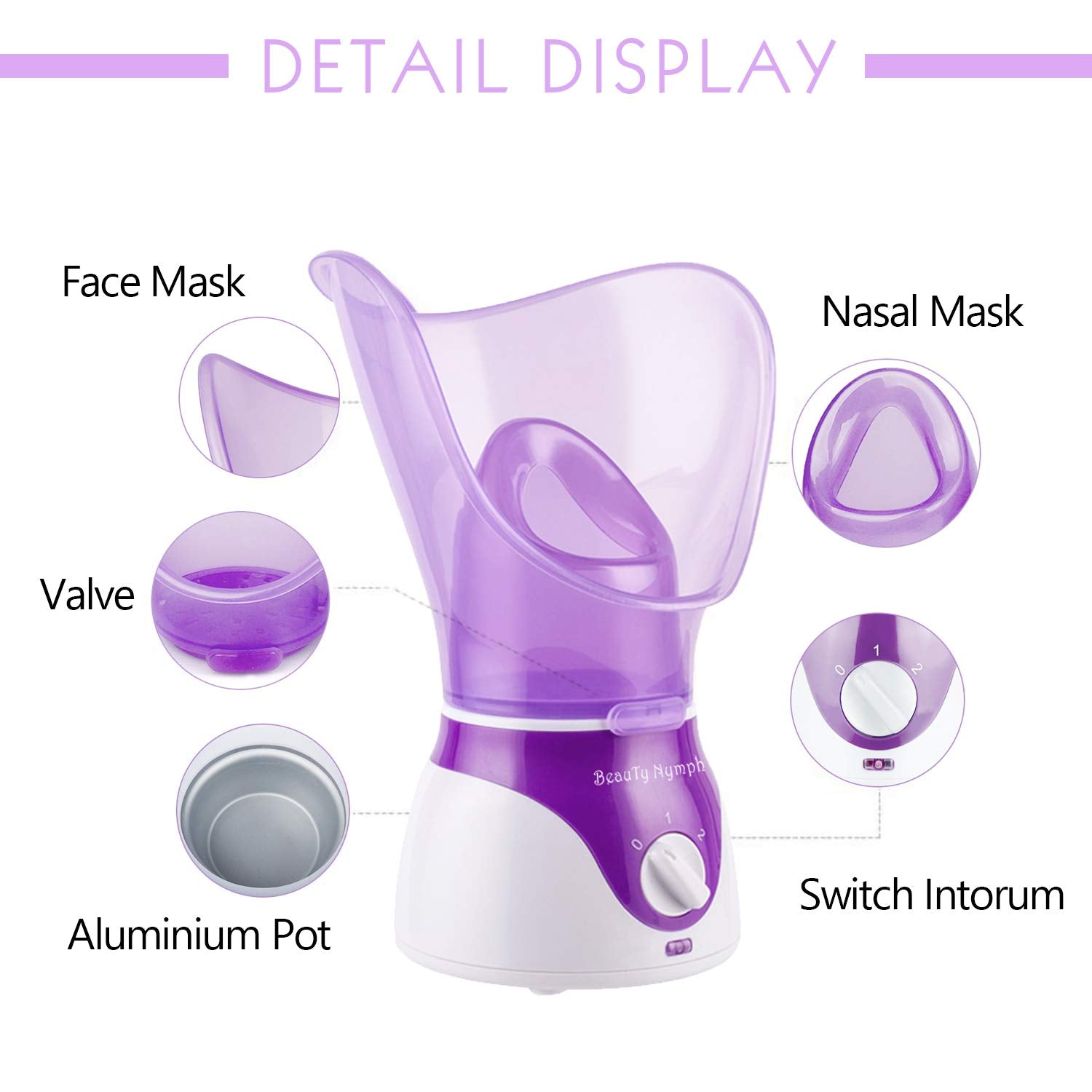 BeauTy Nymph Face Steamer aromatherapy setup promotes relaxation during skincare