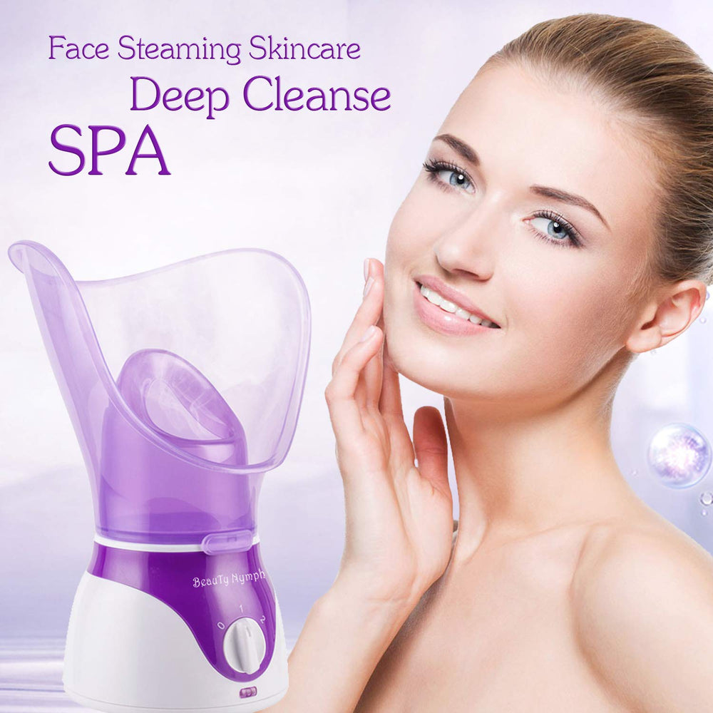 BeauTy Nymph Face Steamer pore opening scene supports deeper cleansing and product absorption