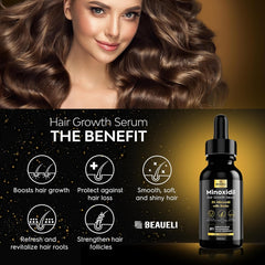 Beaueli Biotin-infused serum close-up nourishing thinning strands.