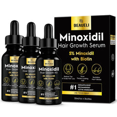 Beaueli minoxidil 5% foam unscented bottle for easy daily application.