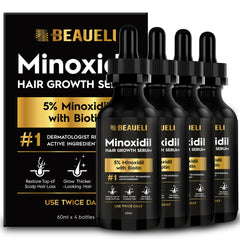 Beaueli minoxidil serum bottle 8oz showing packaging for scalp and beard care.