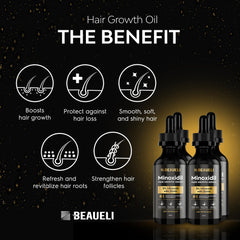 Beaueli scalp thinning support with visible hair strands in focus.