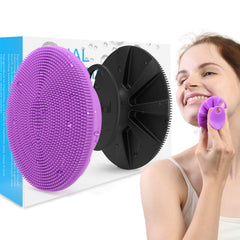 BEAUTAIL silicone face scrubber 2-pack in black and purple for gentle cleansing