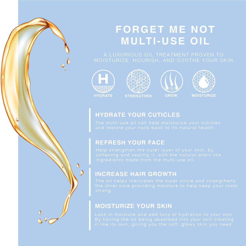 Aplicación en cutículas con Forget Me Not para uñas más fuertes y bien cuidadas.