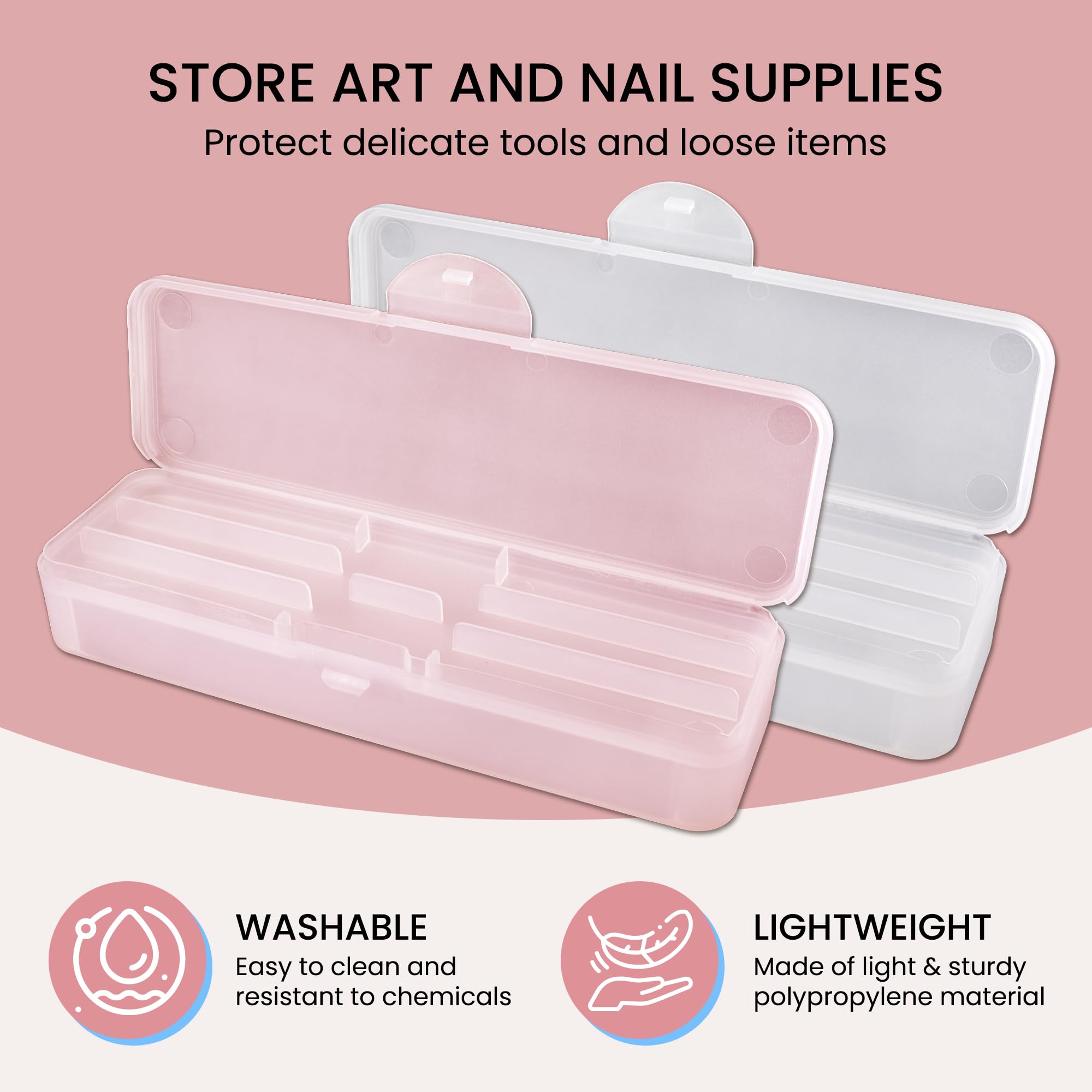 Beauticom space for brushes, files, rhinestones, clippers, and cuticle pushers.