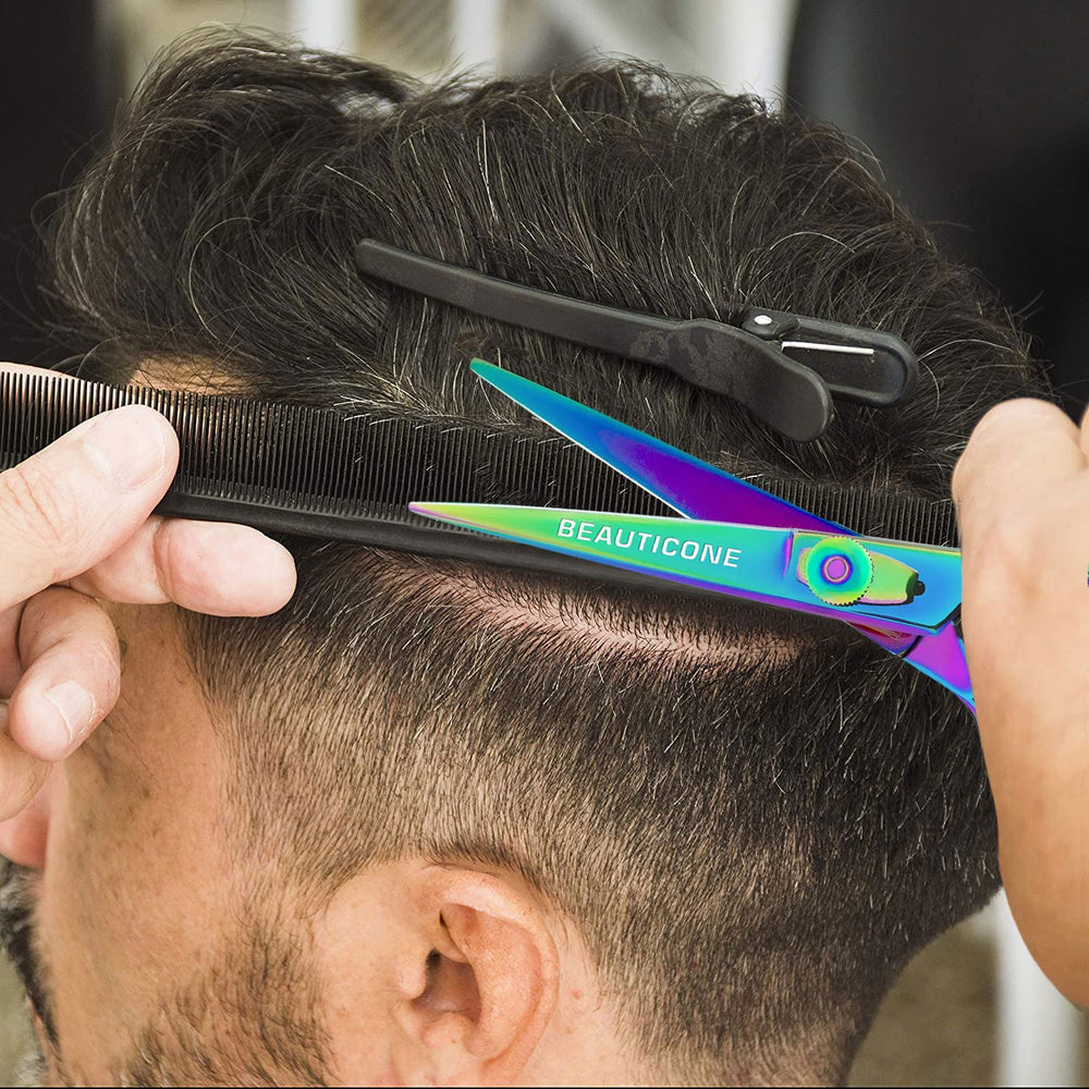 Beauticone hair cutting scissors featuring adjustable screw for tension control