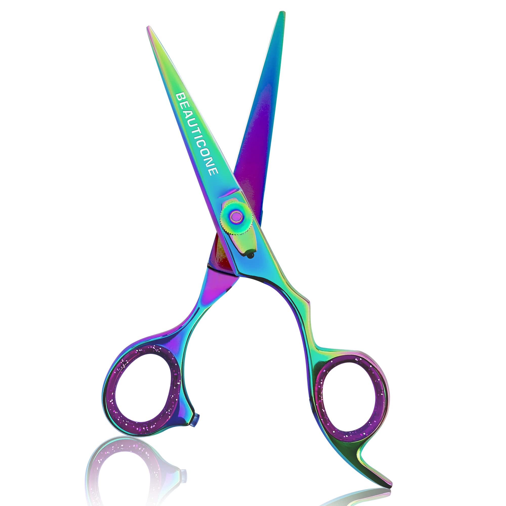 Beauticone professional barber shears with ergonomic handle design for comfort