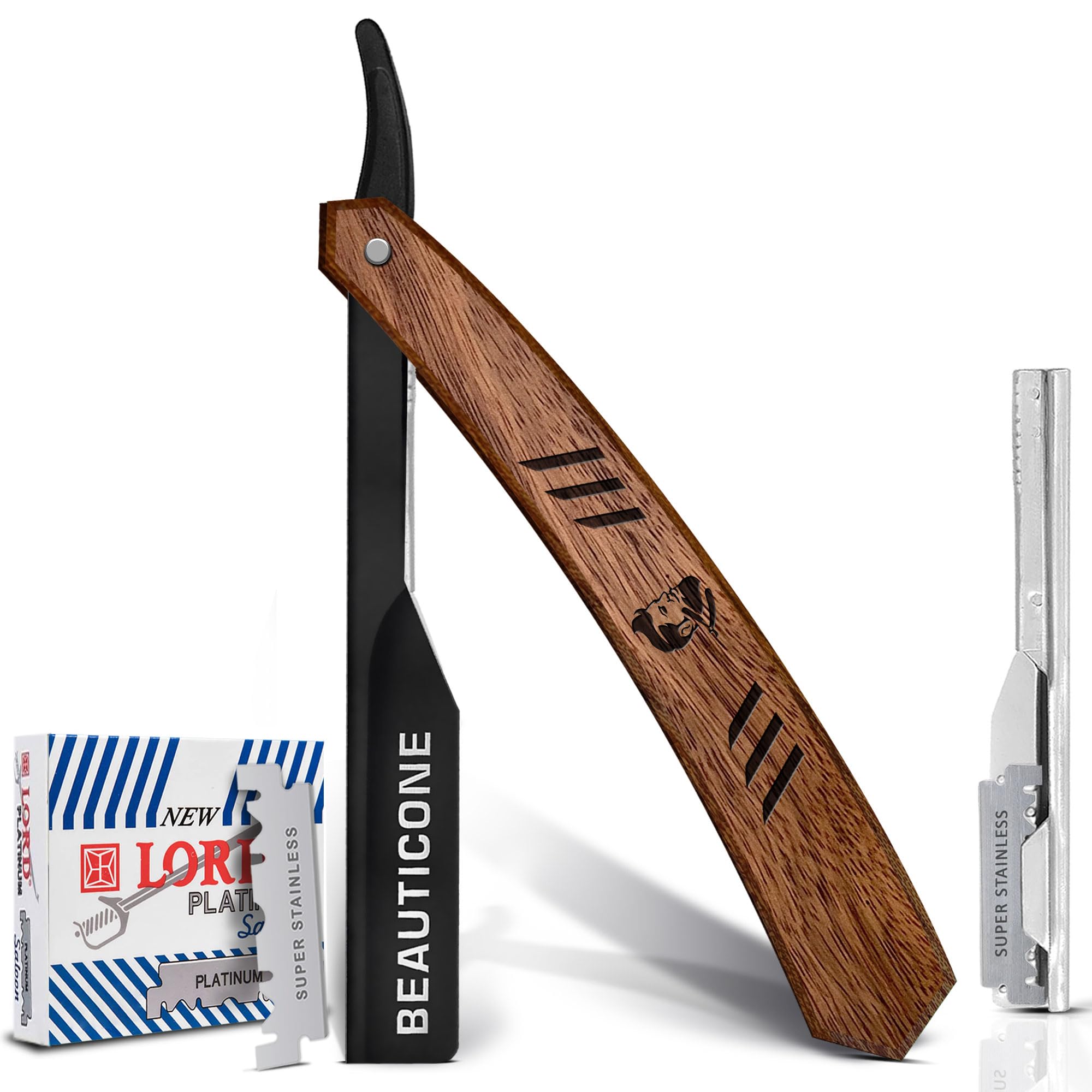 Beauticone straight razor balance design for precise control