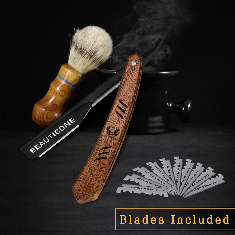 Beauticone straight razor stainless steel blade for longevity