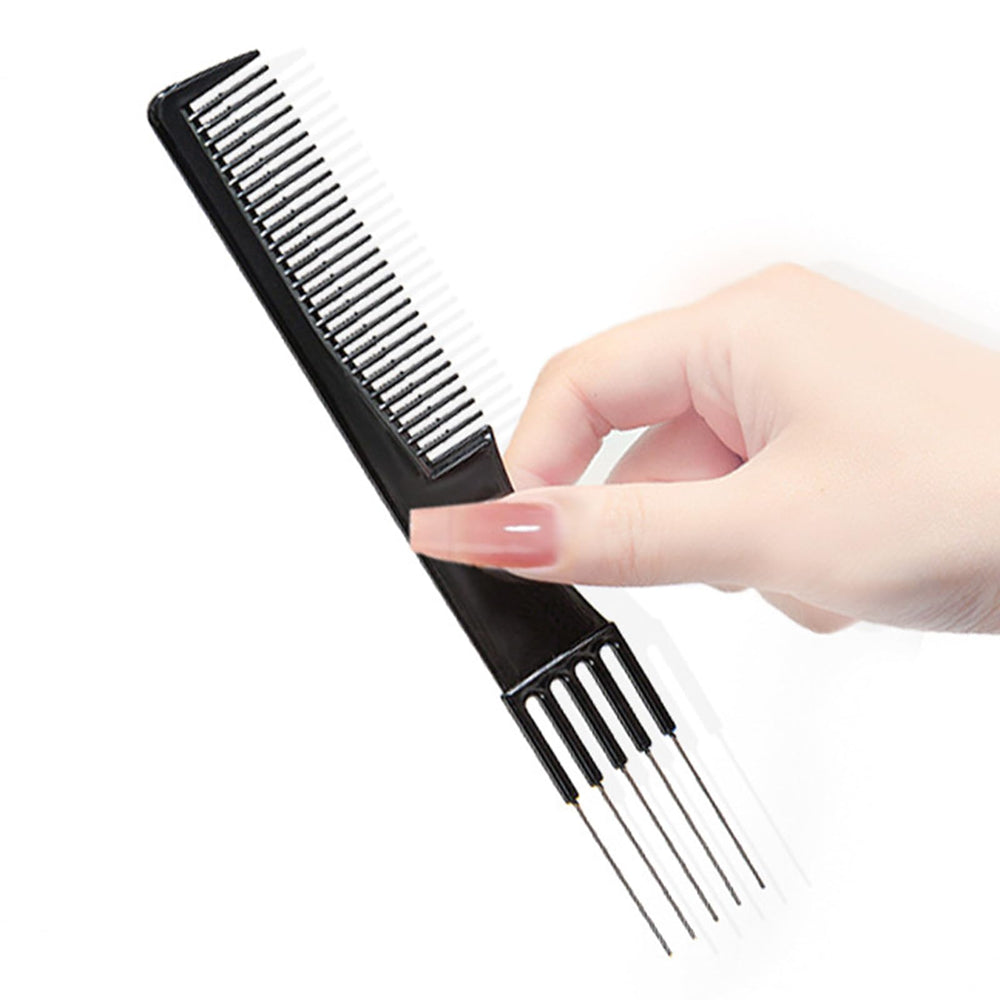 Beautifultracy black teasing comb with metal pick ideal for salon use