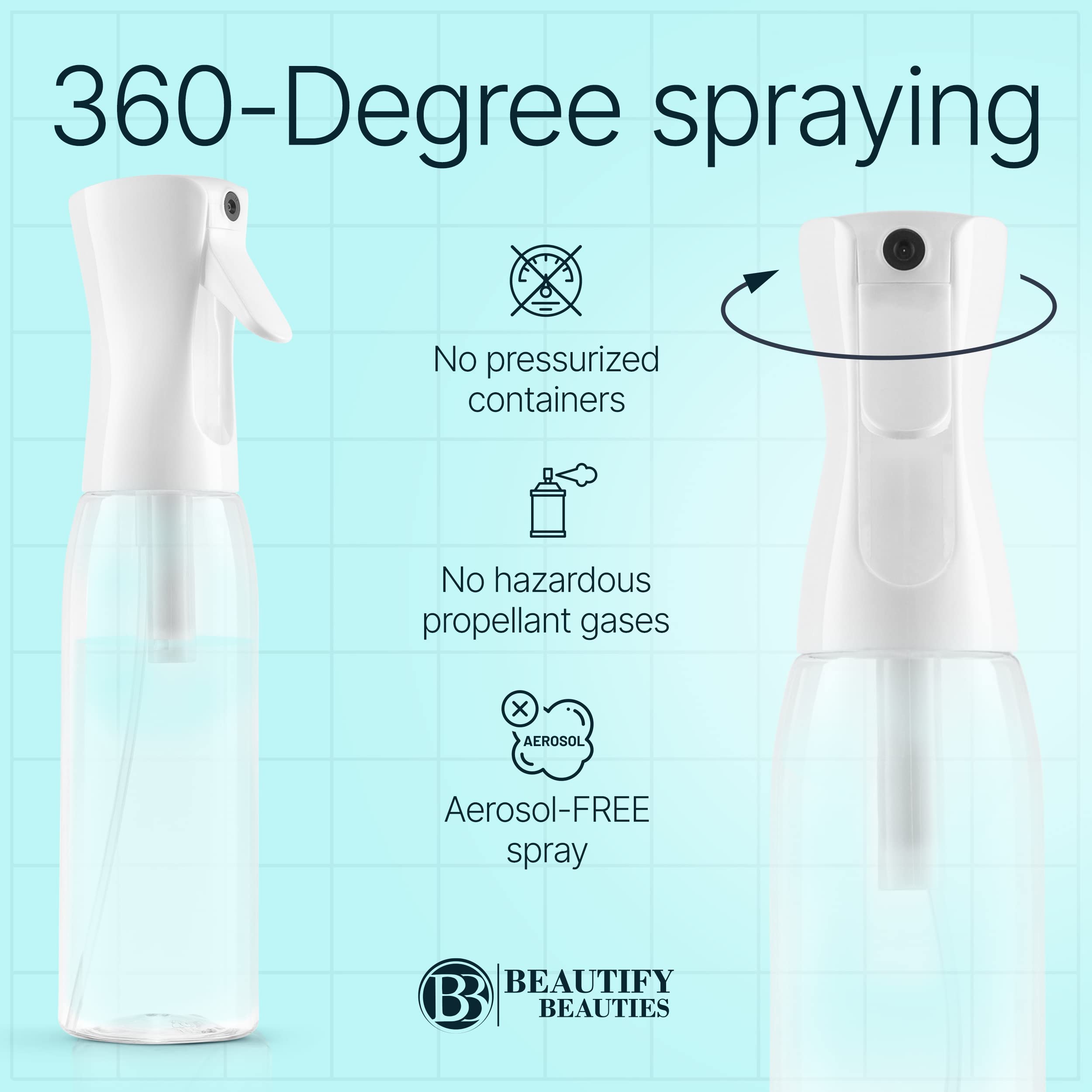 BeautifyBeauties 10.1 oz bottle shown for at-home misting and styling