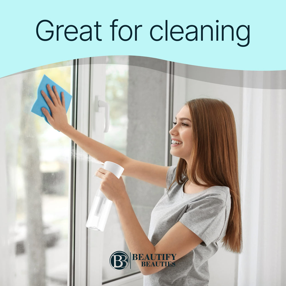 BeautifyBeauties bottle in hand demonstrates compact, ergonomic design for on-the-go misting.
