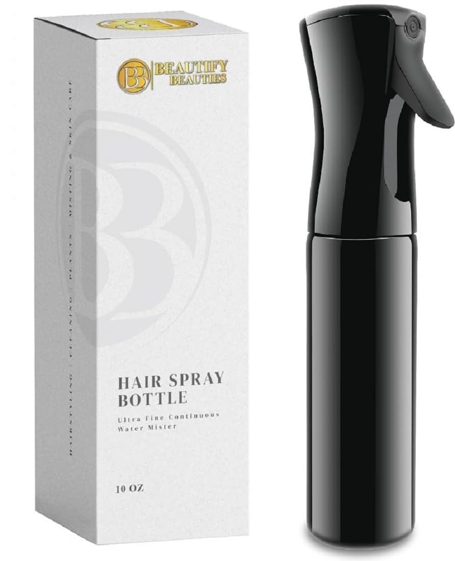 BeautifyBeauties hair spray bottle with 360 mist for even coverage during styling