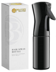 BeautifyBeauties hair spray bottle in black with ultra-fine mist for precise styling.