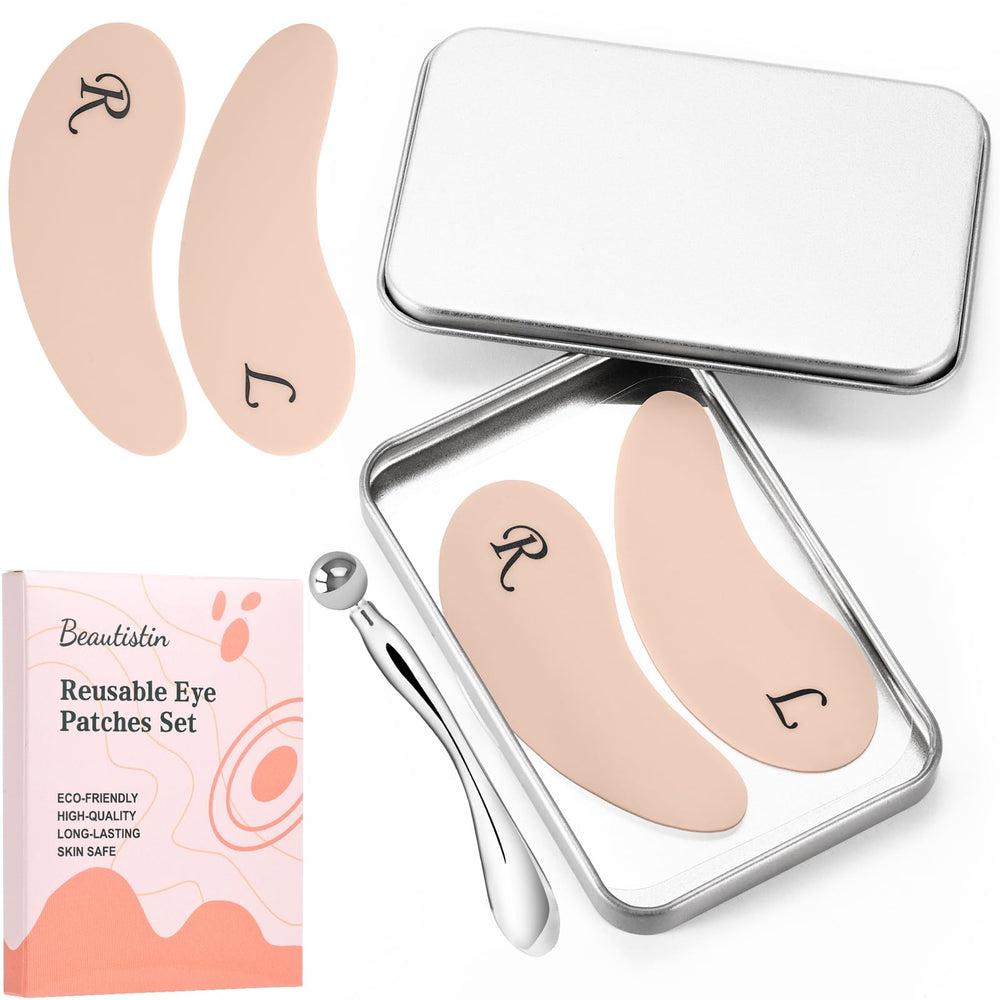 Parches Beautistin de silicona reutilizables para el contorno de ojos, cuidado suave.