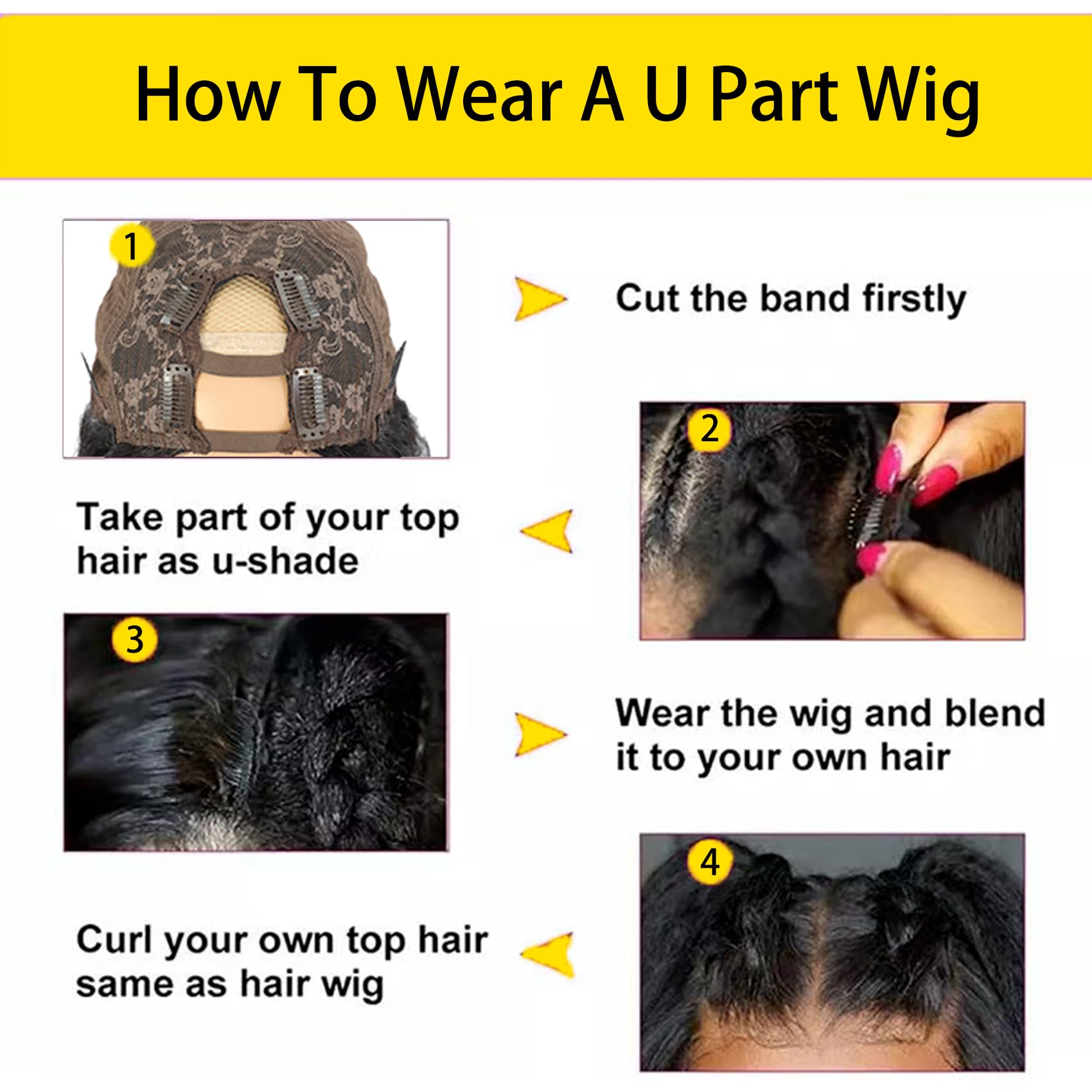 Beautkol U Part Wig adjustable-strap lets you customize fit.