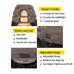 Beautkol U Part Wig four-clip top ensures secure fit.