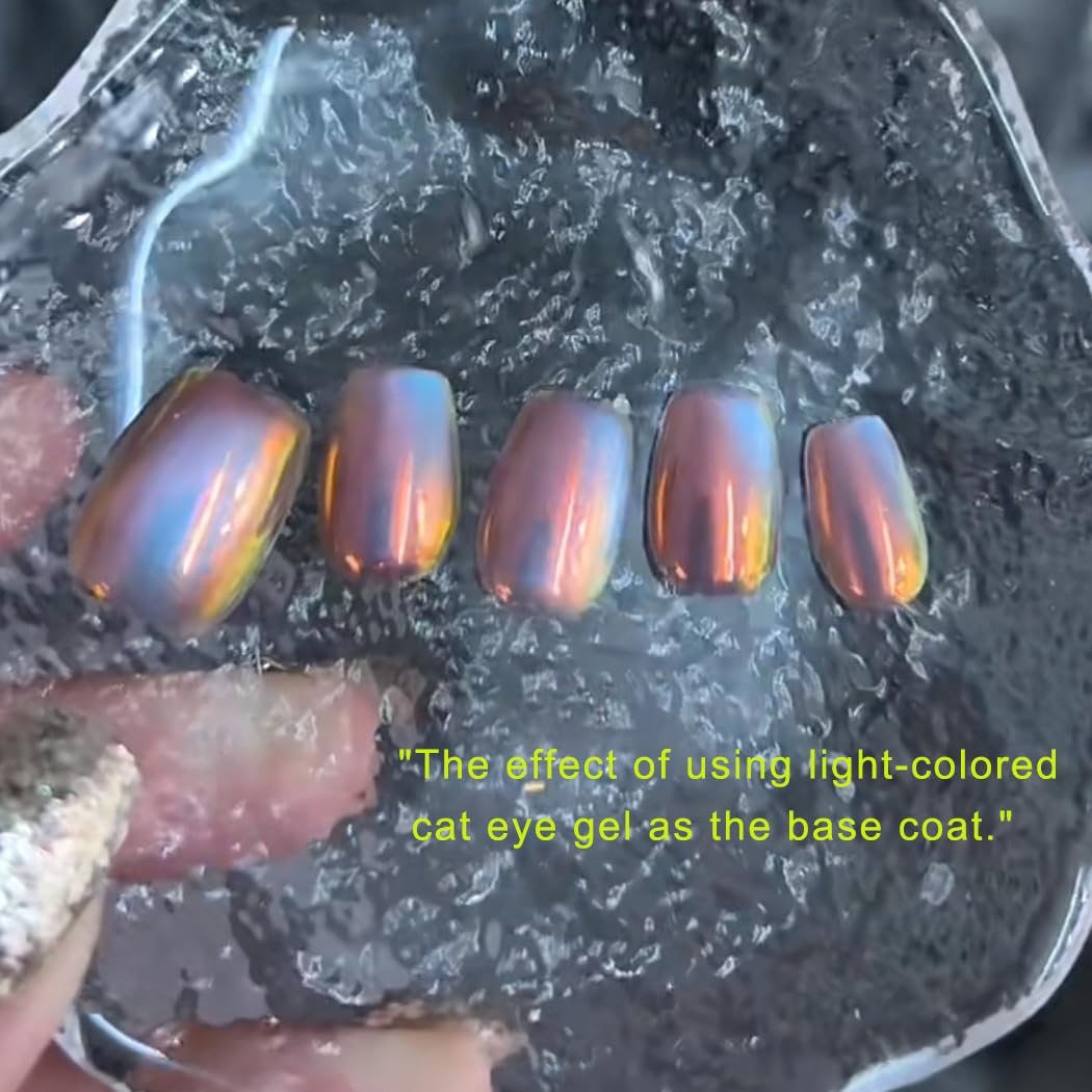 BEAUTNICE Chrome Nail Powder ombre effect on light nails for glow