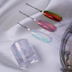 BEAUTNICE Chrome Nail Powder applied on UV gel for a strong chrome shine