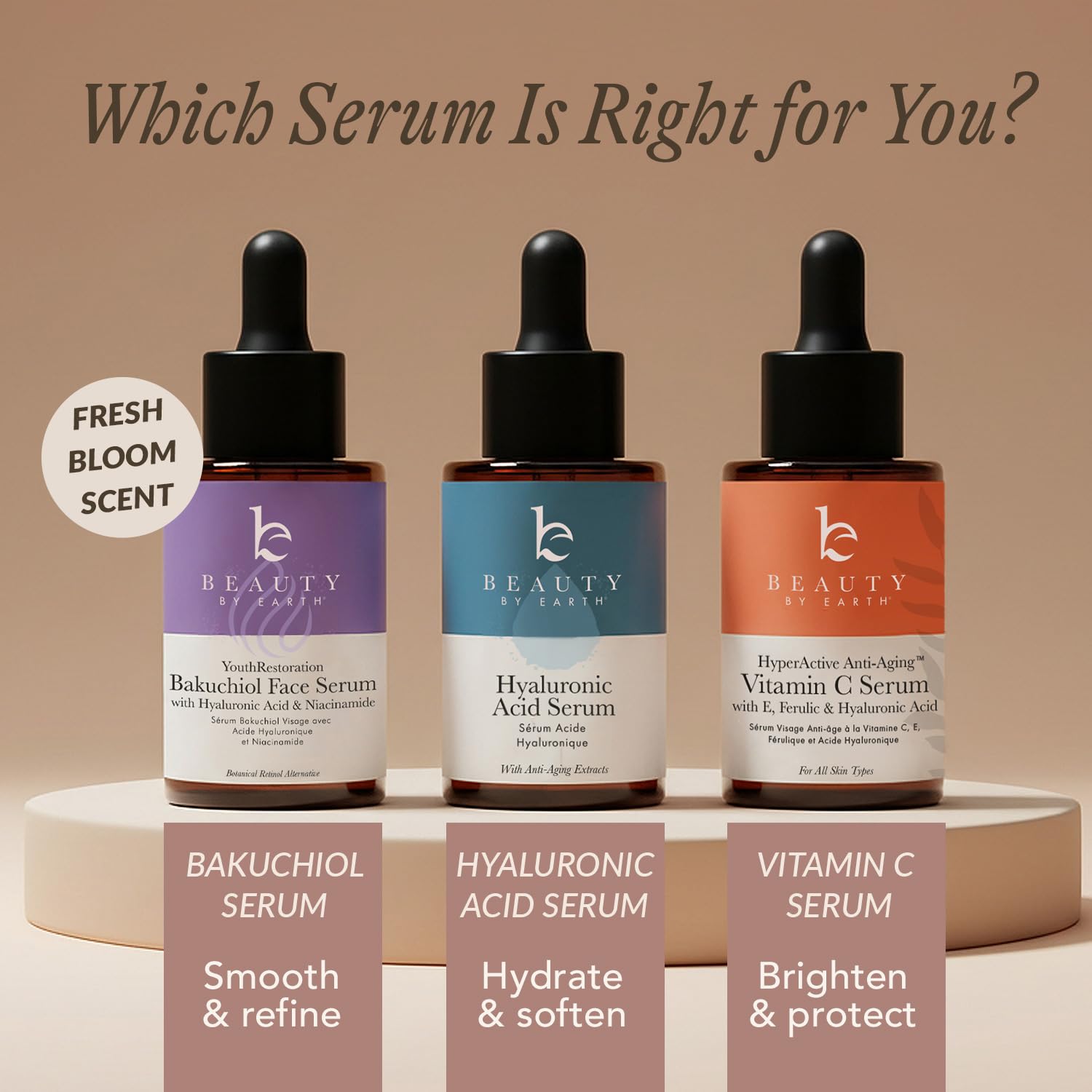 Beauty by Earth Bakuchiol Serum vegan and cruelty-free label signals ethical skincare