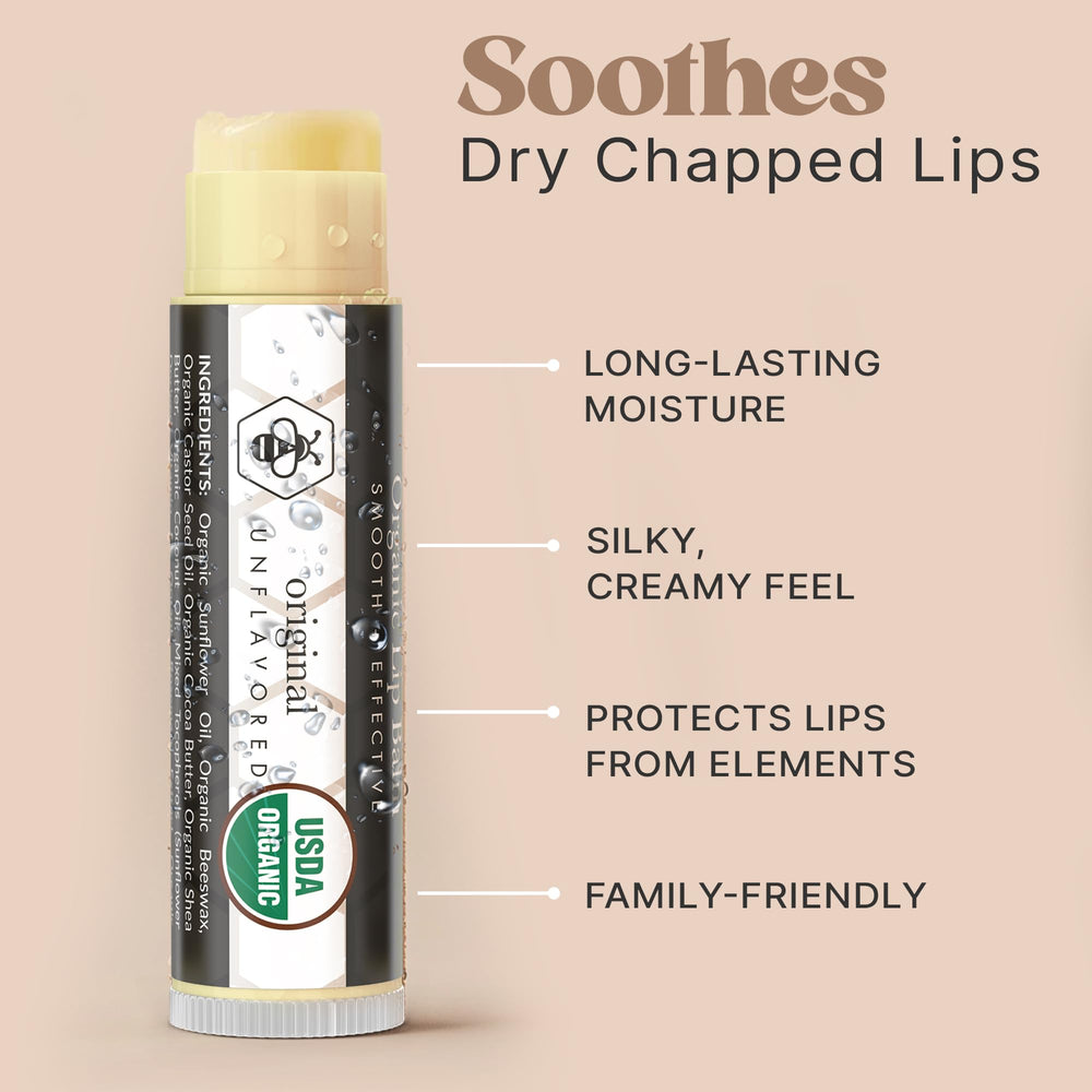 Beauty by Earth bálsamo labial orgánico, textura hidratante que mantiene labios lisos y cómodos.