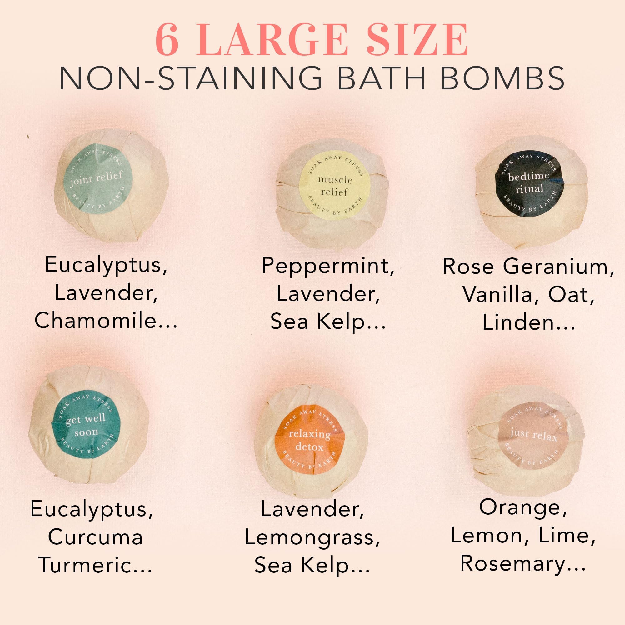 Beauty by Earth bath bombs ready for a luxurious tub soak.